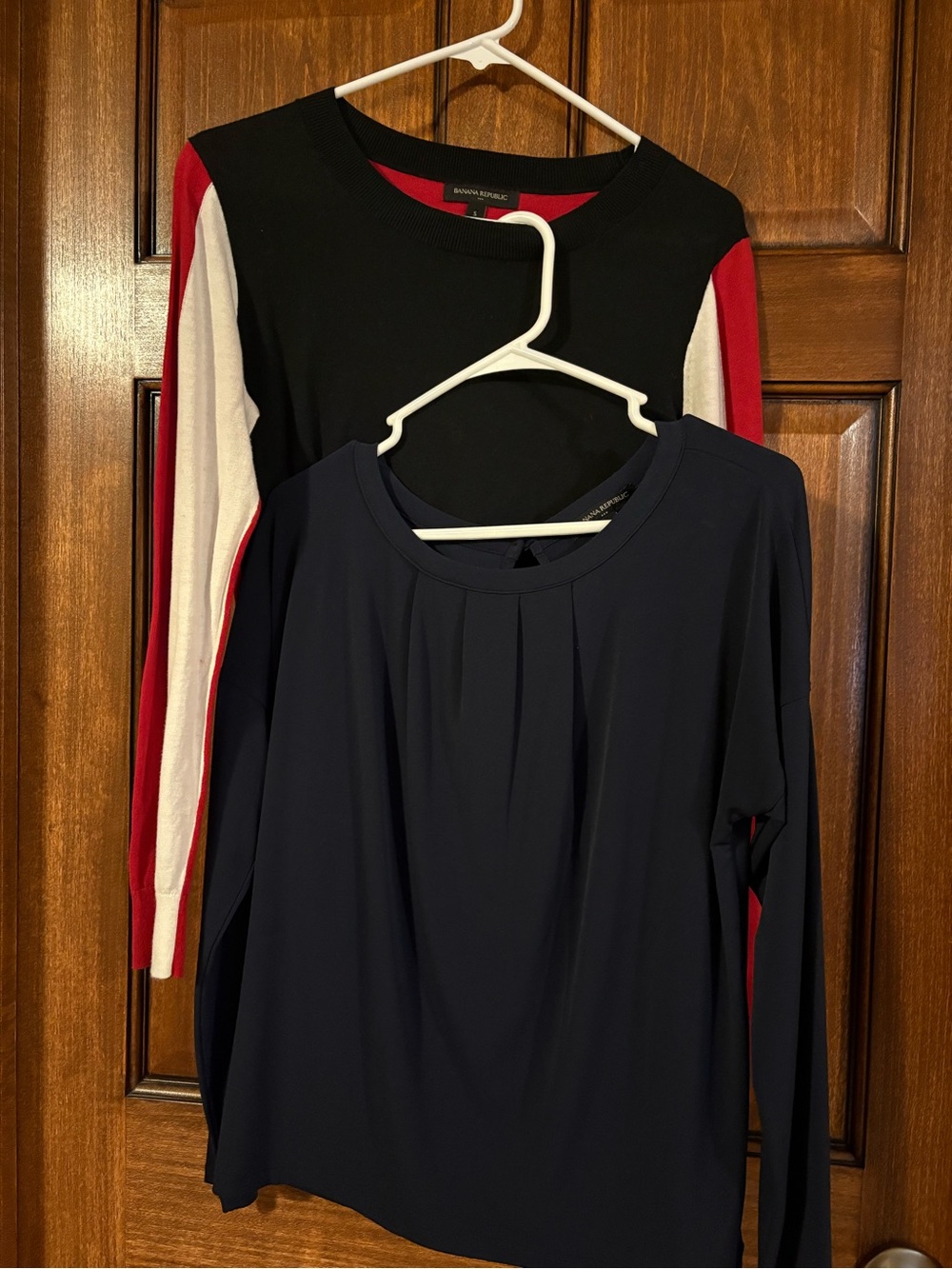 Banana Republic Navy Long Sleeve Top and Colorblock sweater. Small.